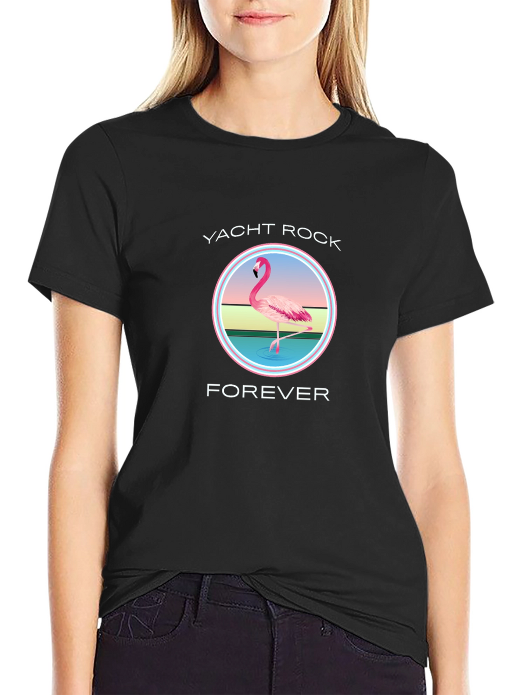 Yacht Rock Forever Flamingo Graphic T-Shirt