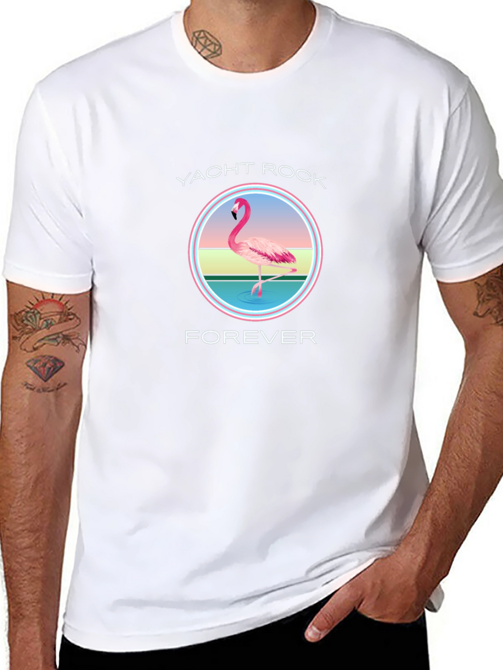 Yacht Rock Forever Flamingo Graphic T-Shirt