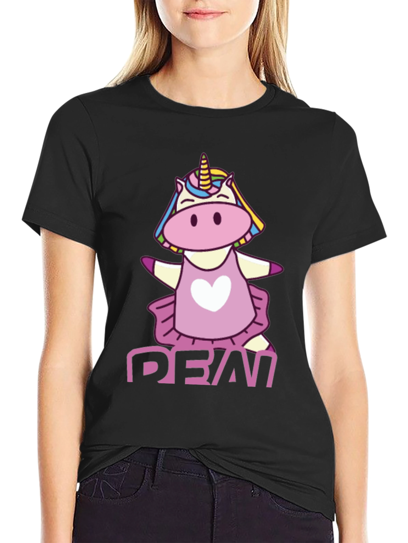Unicorn Demi Graphic Black T-Shirt