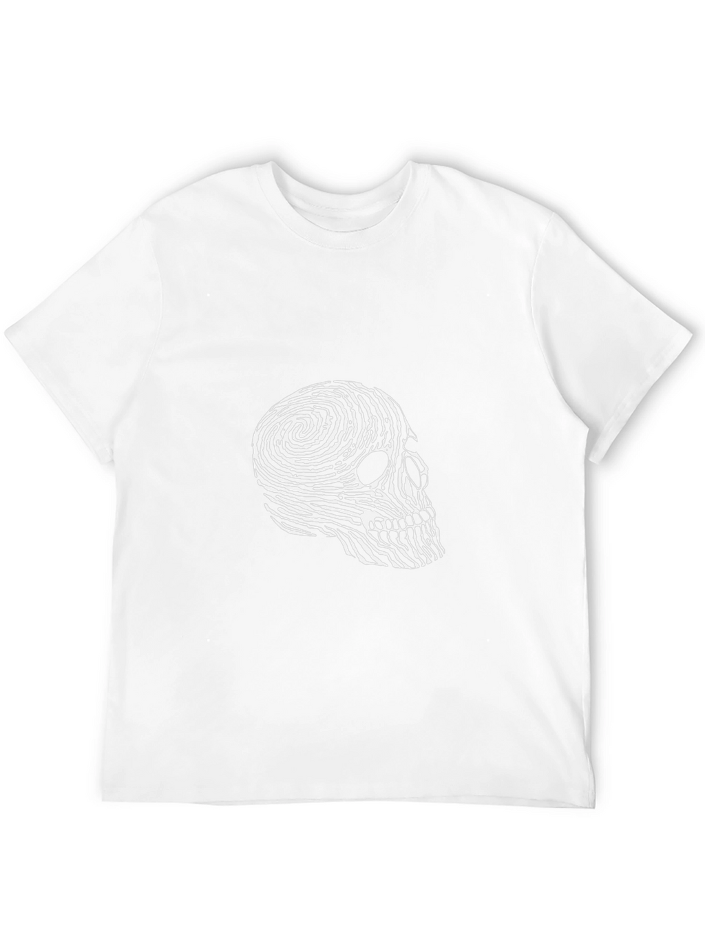 Fingerprint Skull Graphic Tee - Black