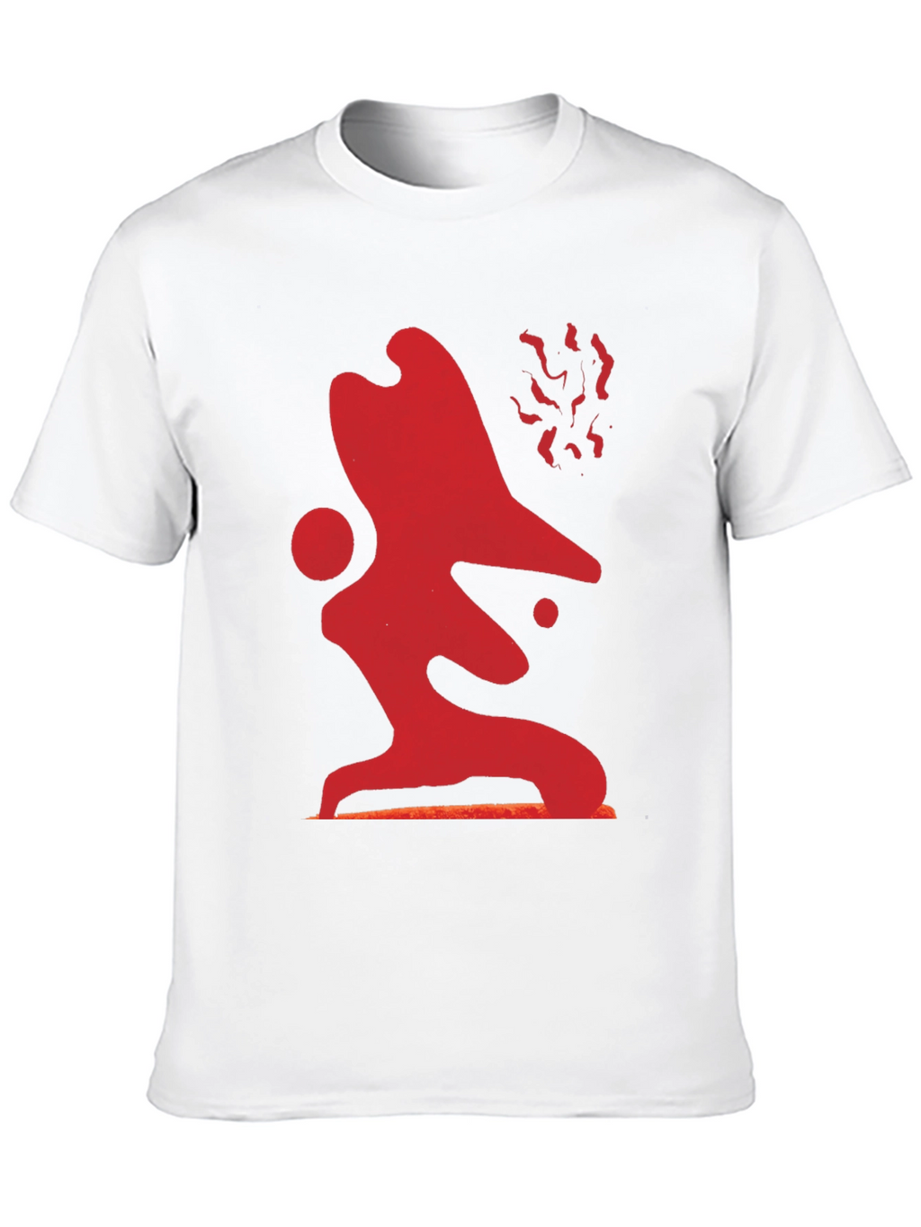 Abstract Red Graphic Print Black T-Shirt