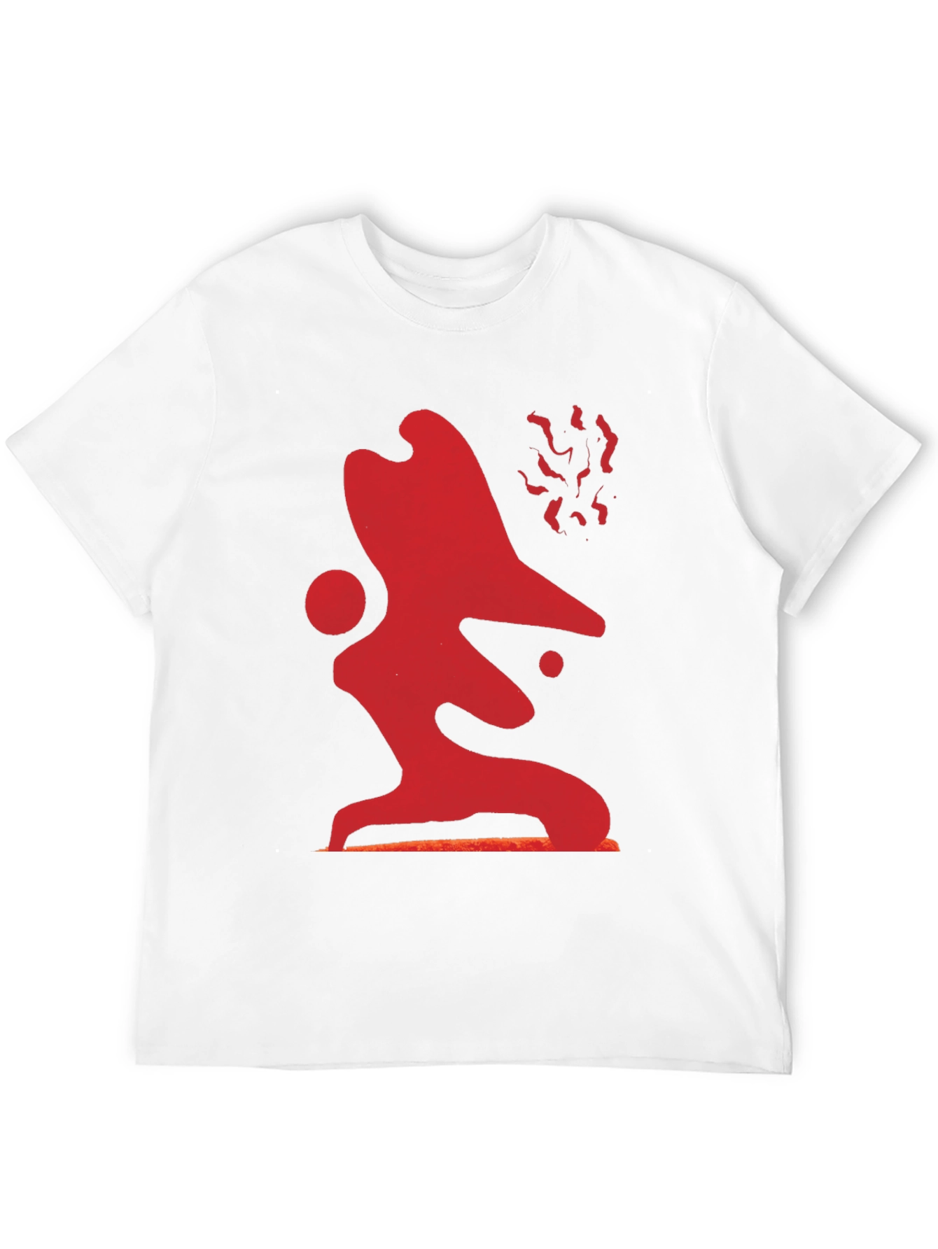 Abstract Red Graphic Print Black T-Shirt