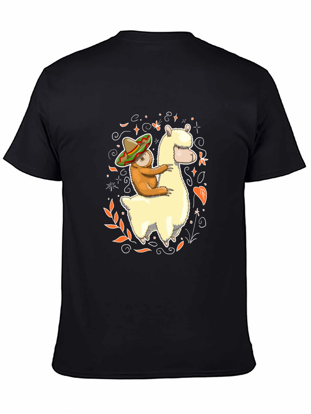 Sloth Riding Llama T-Shirt Funny Fiesta Animal Tee