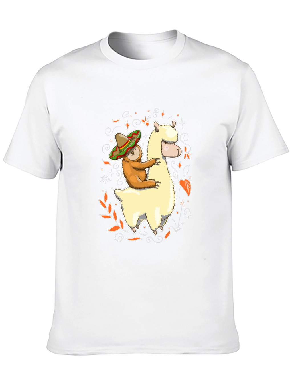 Sloth Riding Llama T-Shirt Funny Fiesta Animal Tee