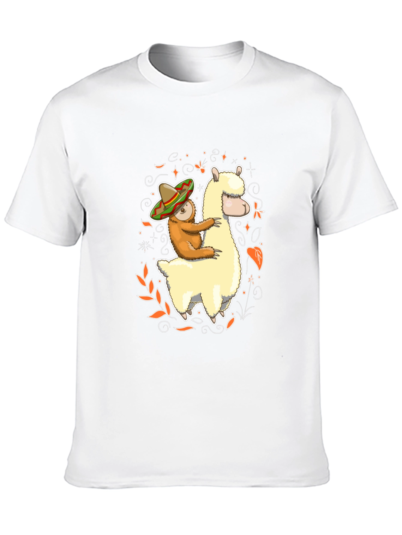Sloth Riding Llama T-Shirt Funny Fiesta Animal Tee
