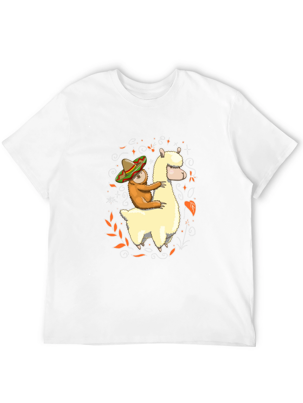 Sloth Riding Llama T-Shirt Funny Fiesta Animal Tee