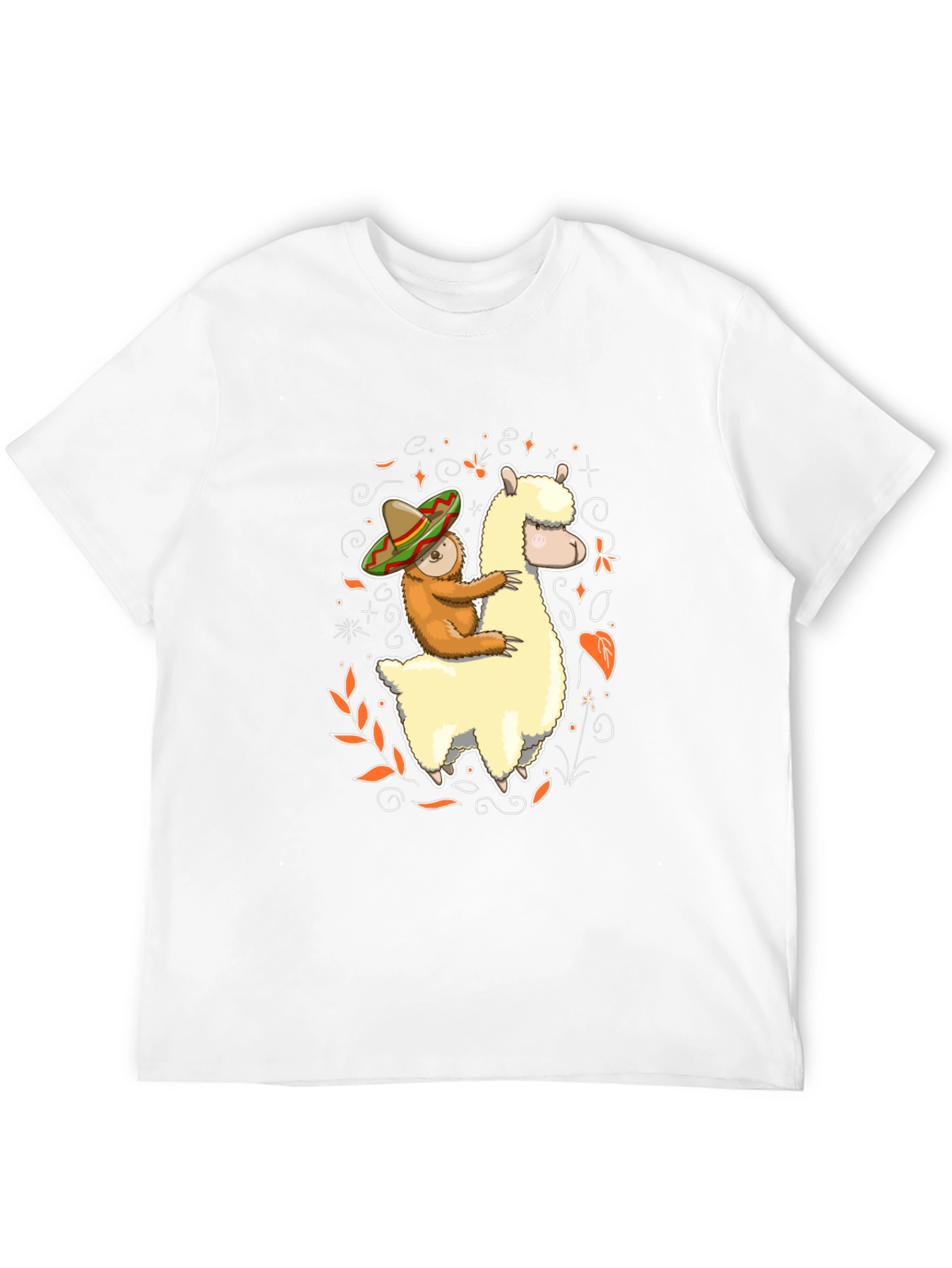 Sloth Riding Llama T-Shirt Funny Fiesta Animal Tee