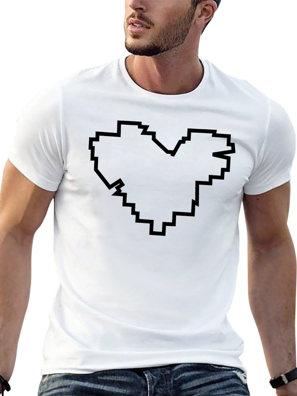 Pixel Heart Black T-Shirt - Gamer Style