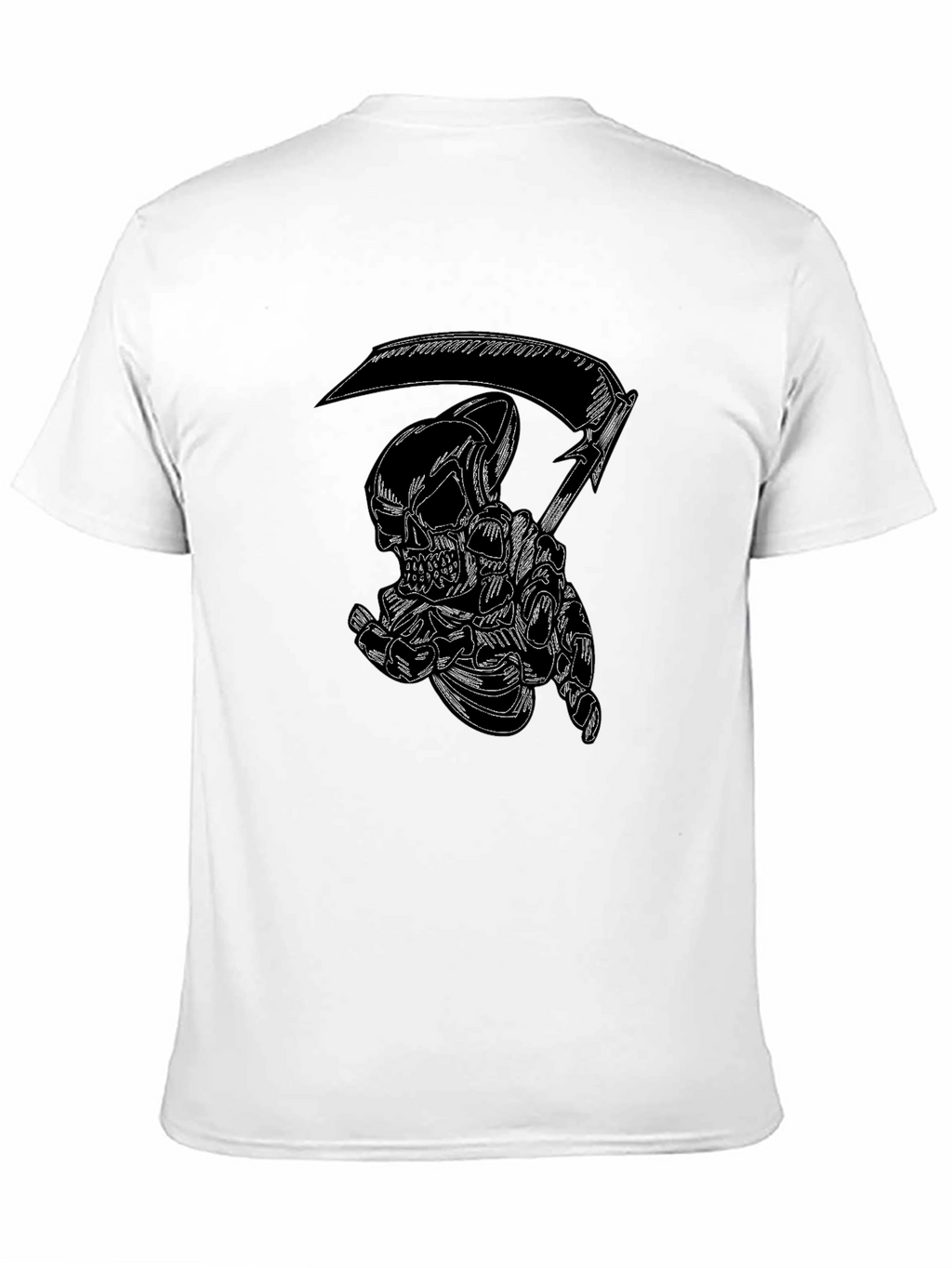 Grim Reaper Skull Graphic Tee - Black