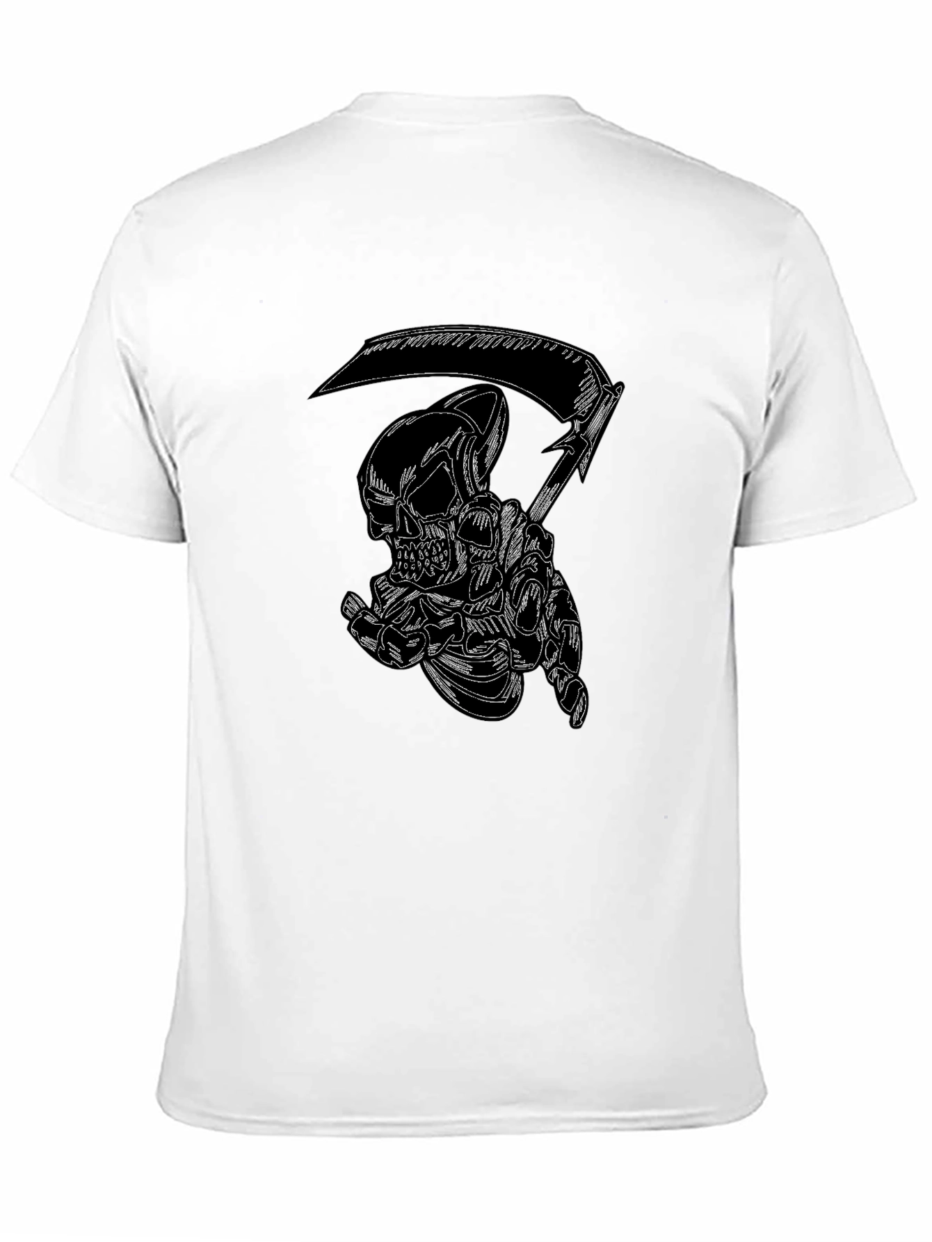 Grim Reaper Skull Graphic Tee - Black