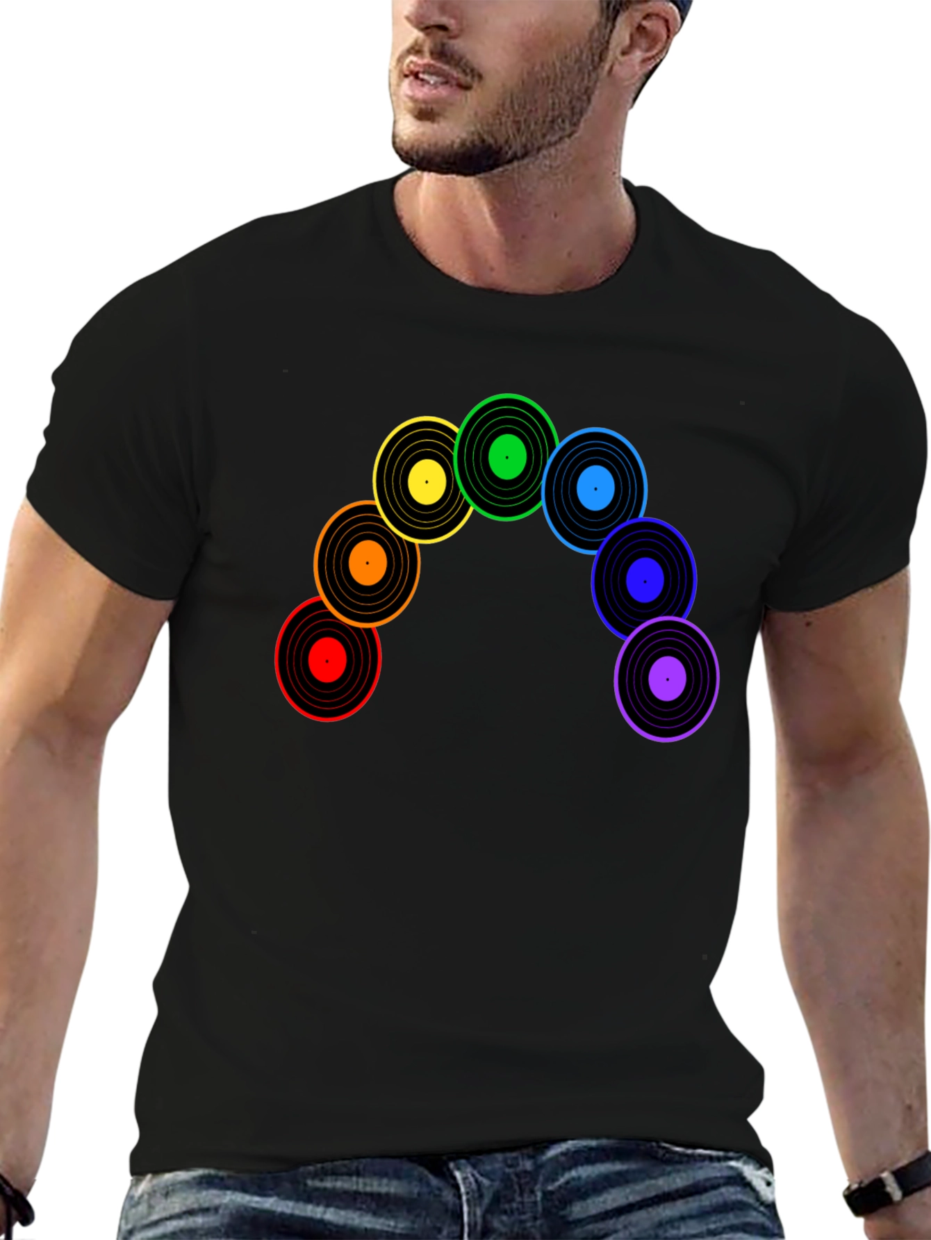 Rainbow Record Vinyl Music T-Shirt
