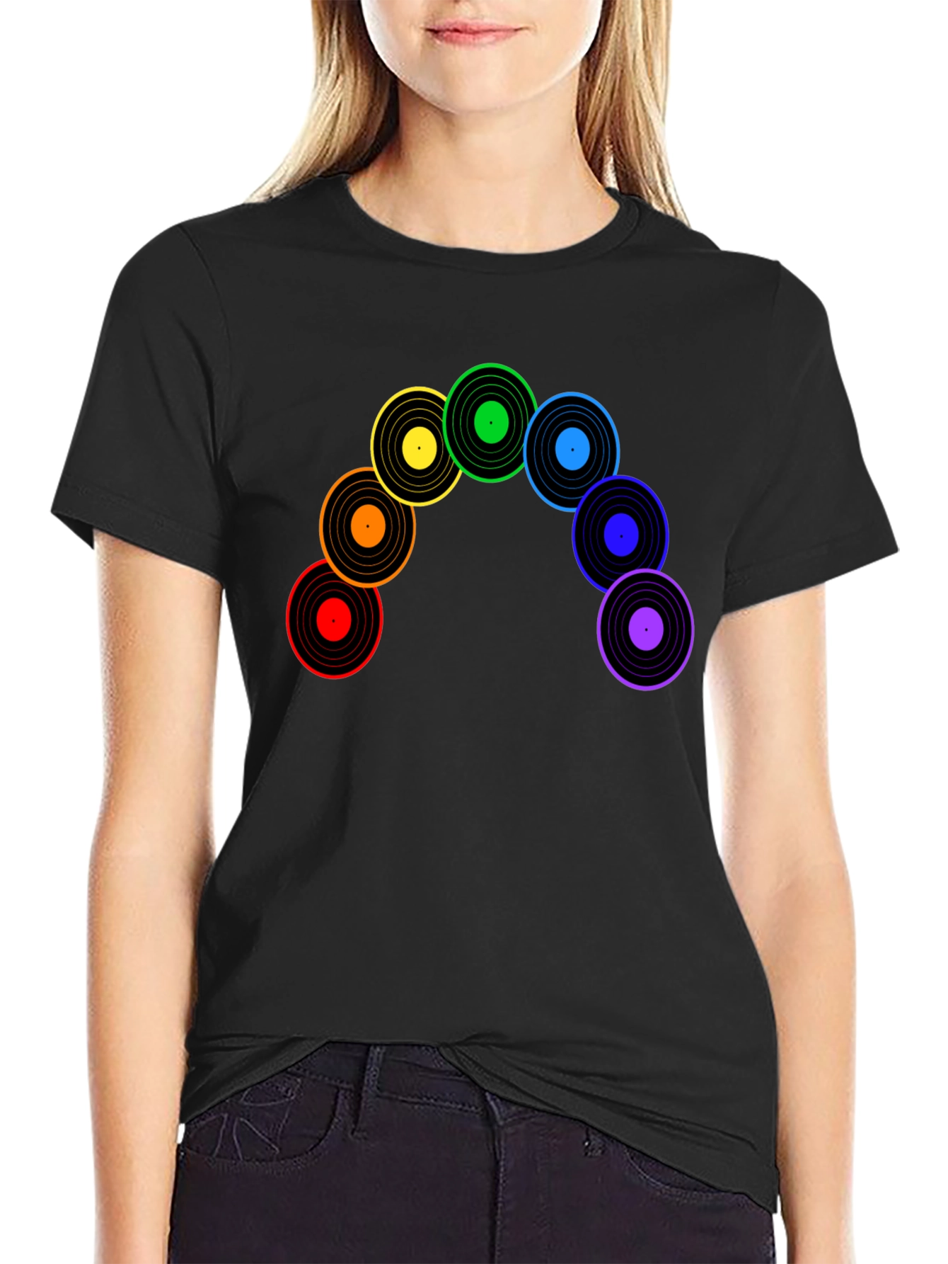 Rainbow Record Vinyl Music T-Shirt