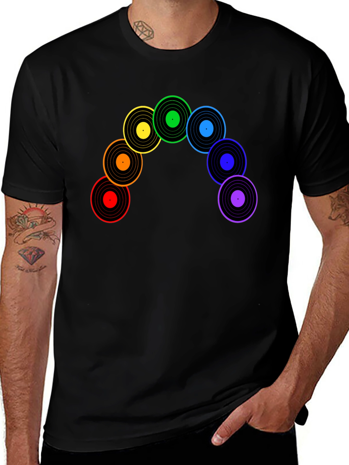 Rainbow Record Vinyl Music T-Shirt