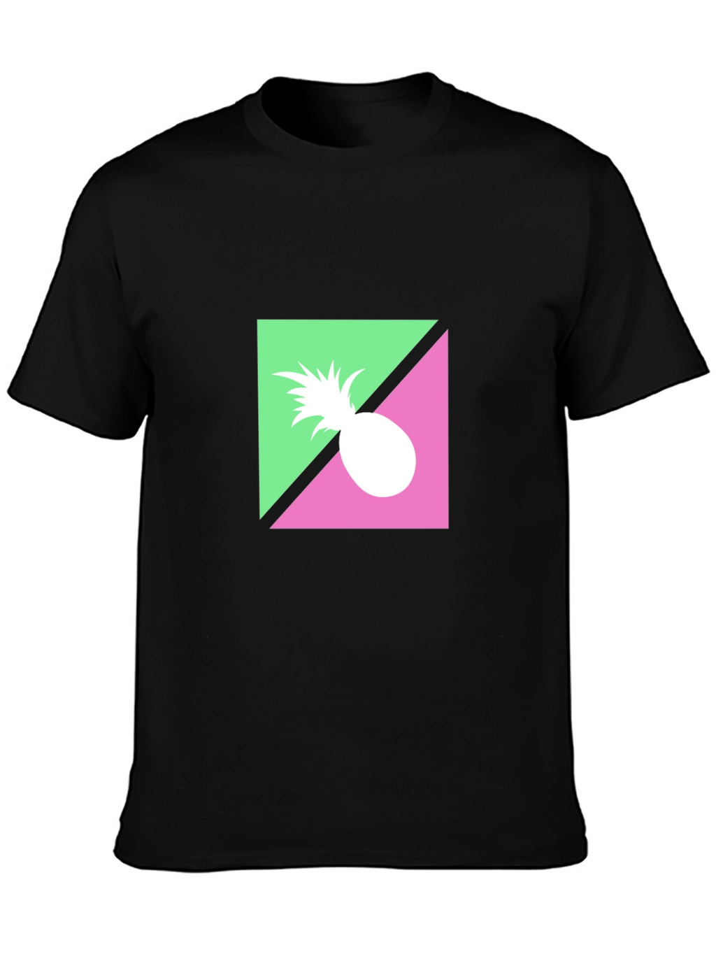 Retro Pineapple Graphic Black T-Shirt