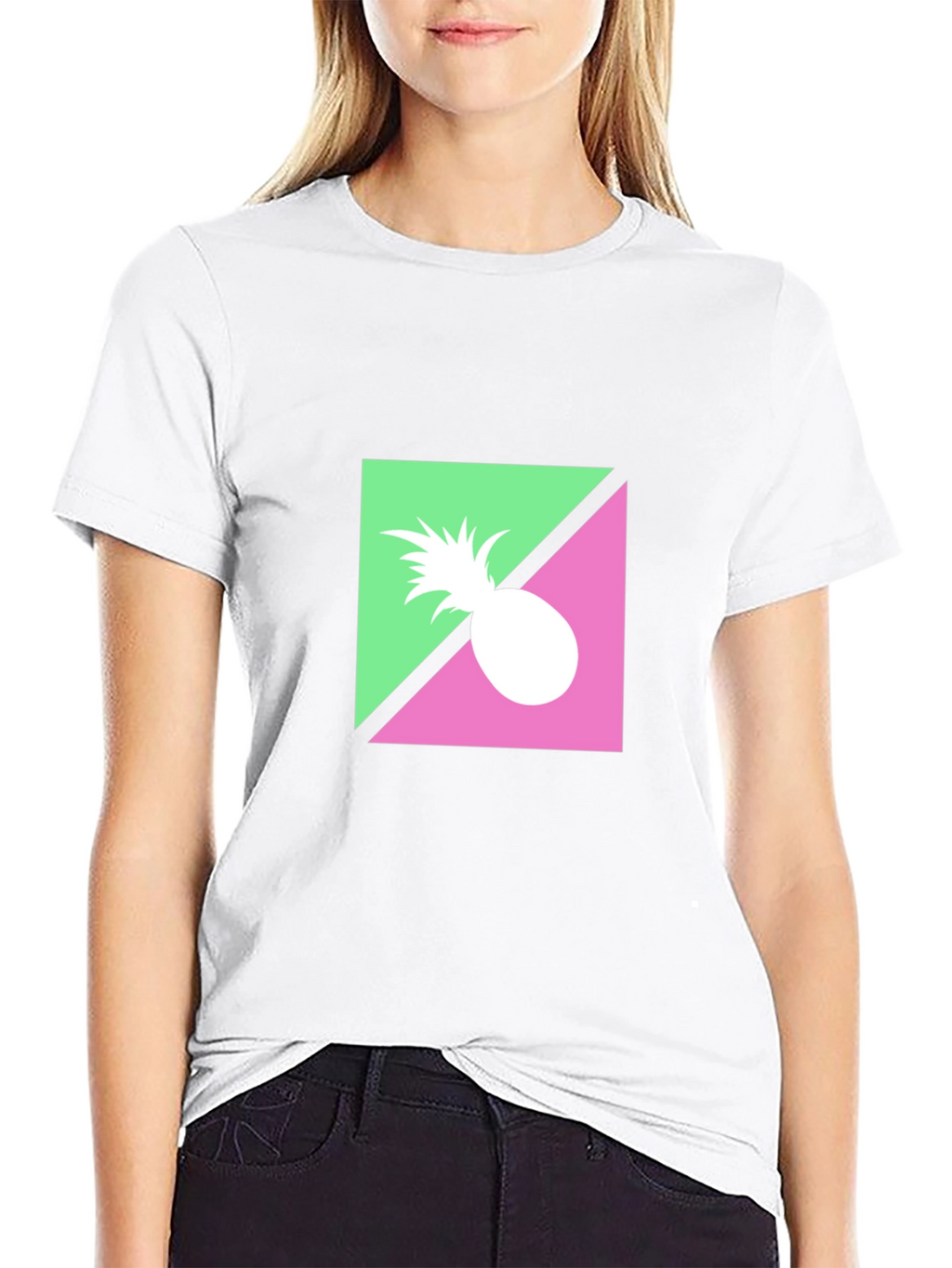 Retro Pineapple Graphic Black T-Shirt
