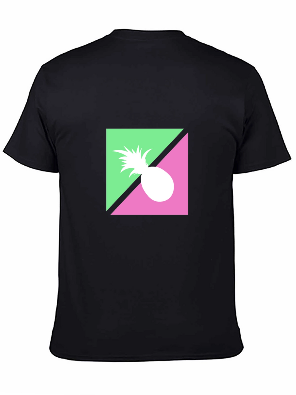 Retro Pineapple Graphic Black T-Shirt