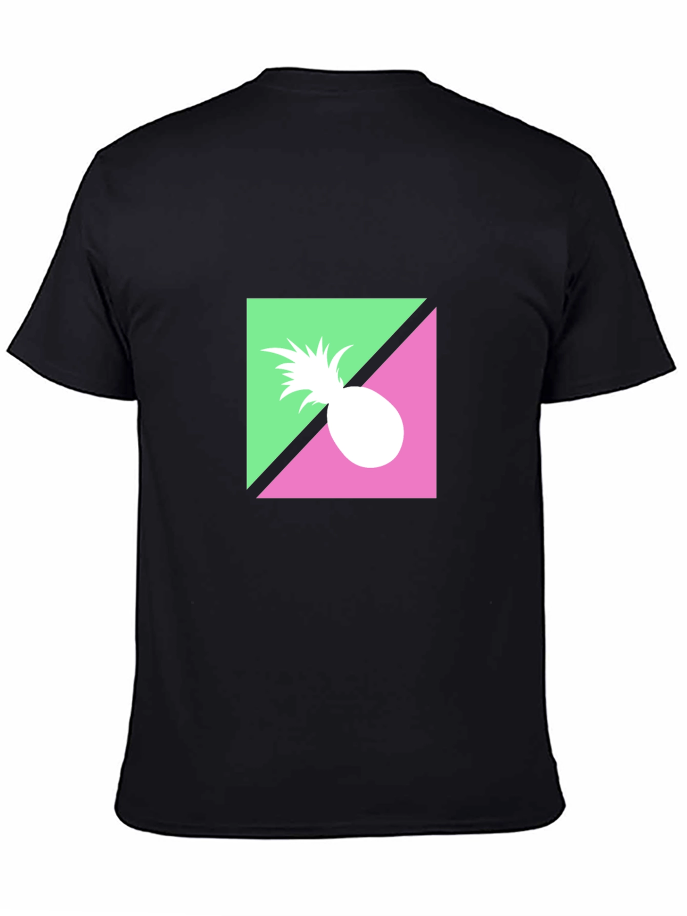 Retro Pineapple Graphic Black T-Shirt