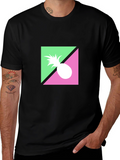 Retro Pineapple Graphic Black T-Shirt
