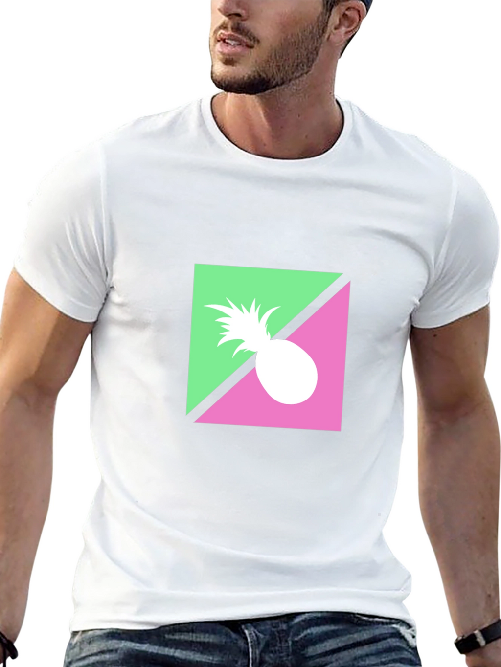 Retro Pineapple Graphic Black T-Shirt