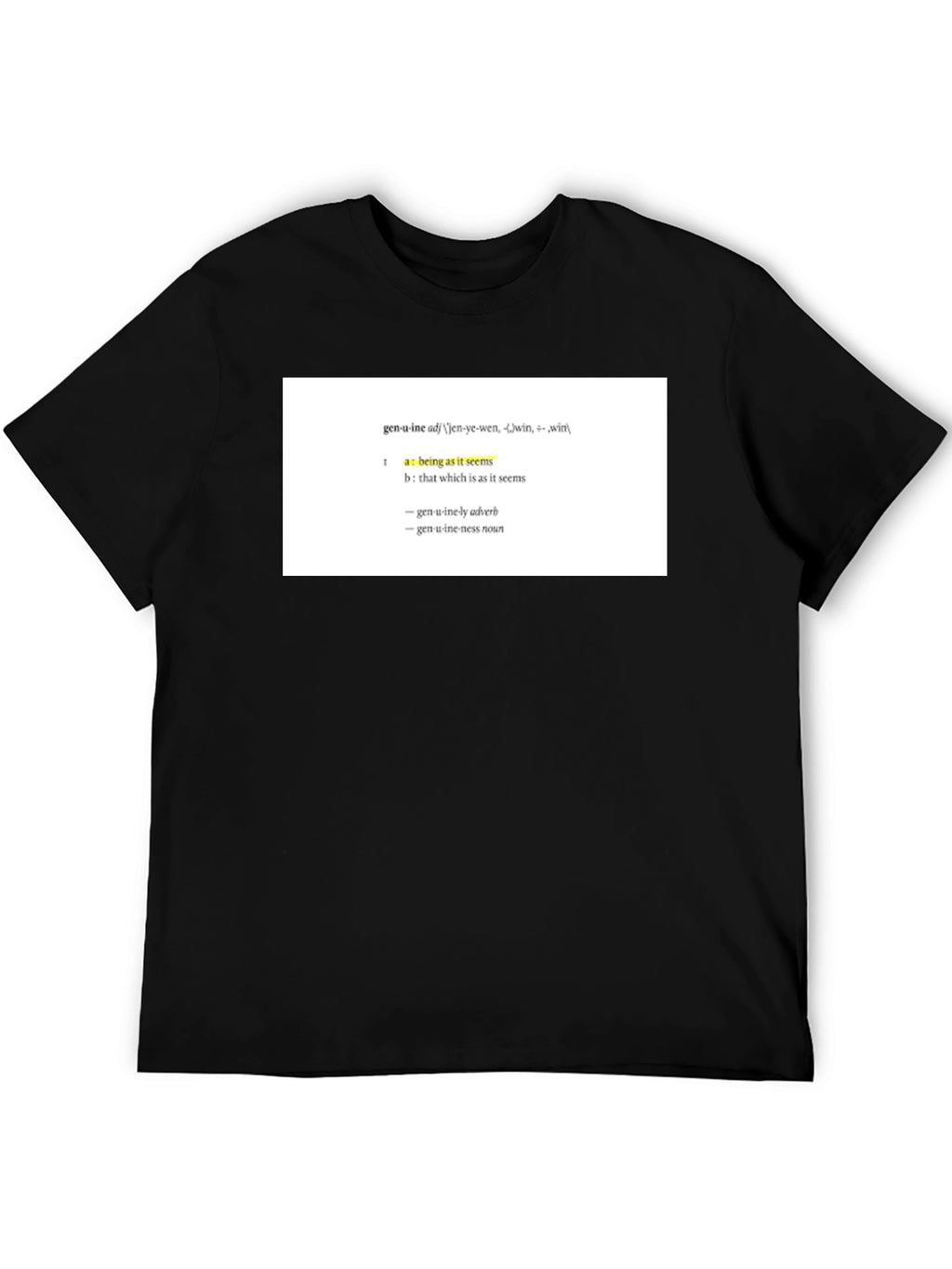 Genuine Definition T-Shirt - Unisex Black Tee