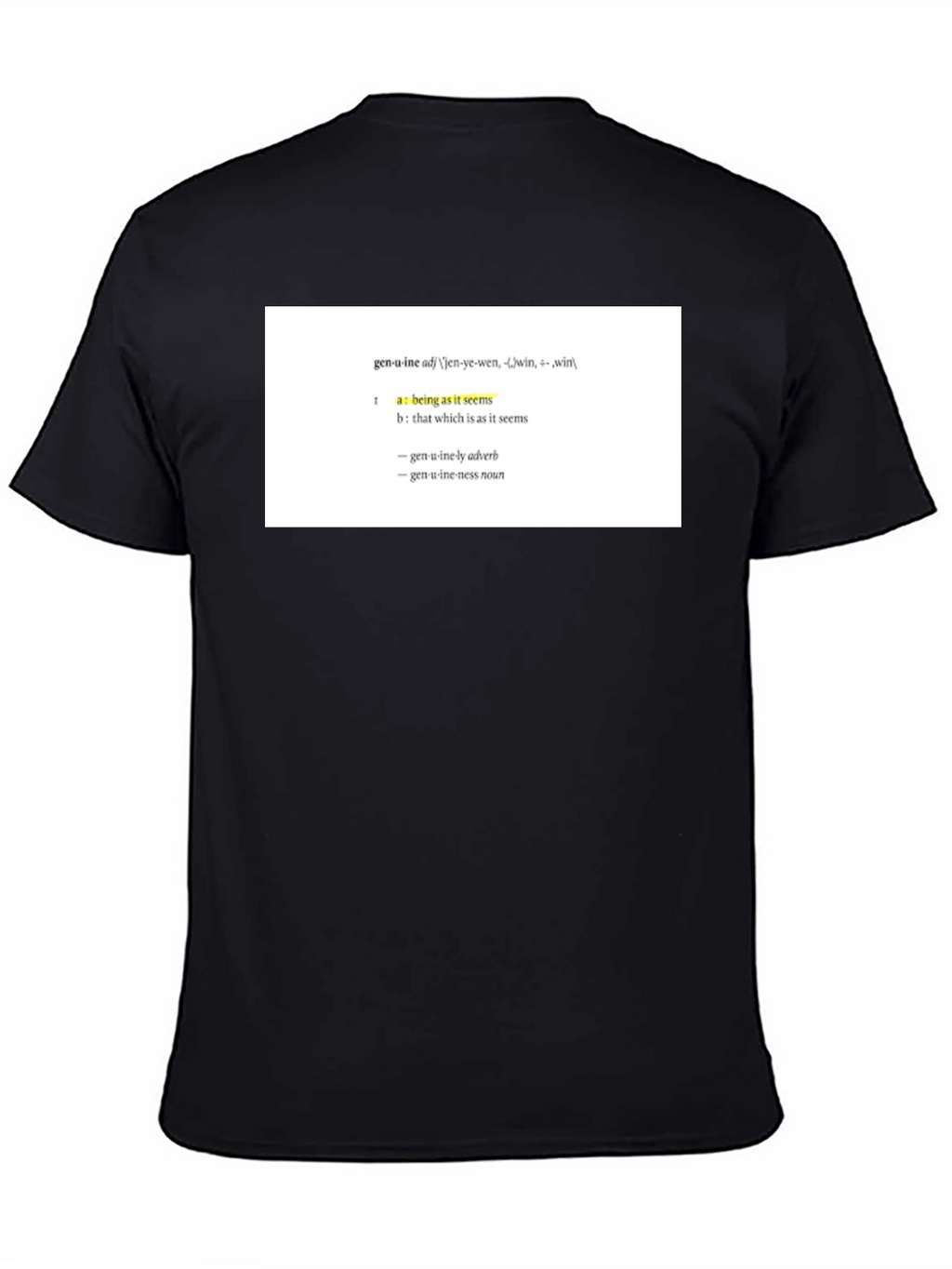 Genuine Definition T-Shirt - Unisex Black Tee