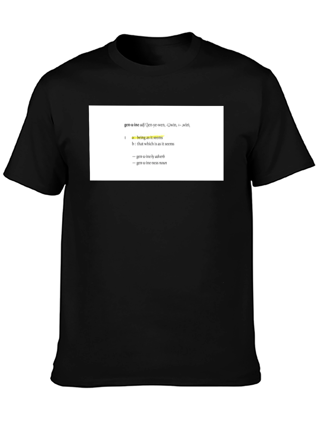 Genuine Definition T-Shirt - Unisex Black Tee