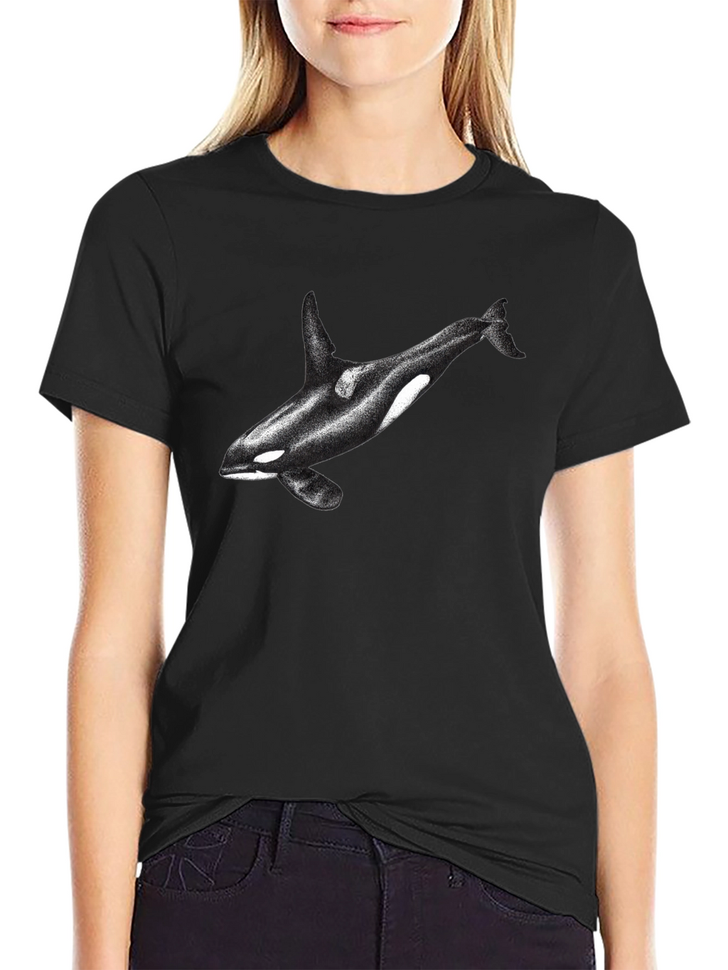 Orca Graphic Tee - Black Cotton Blend