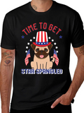 Patriotic Pug T-Shirt - Star Spangled Getaway