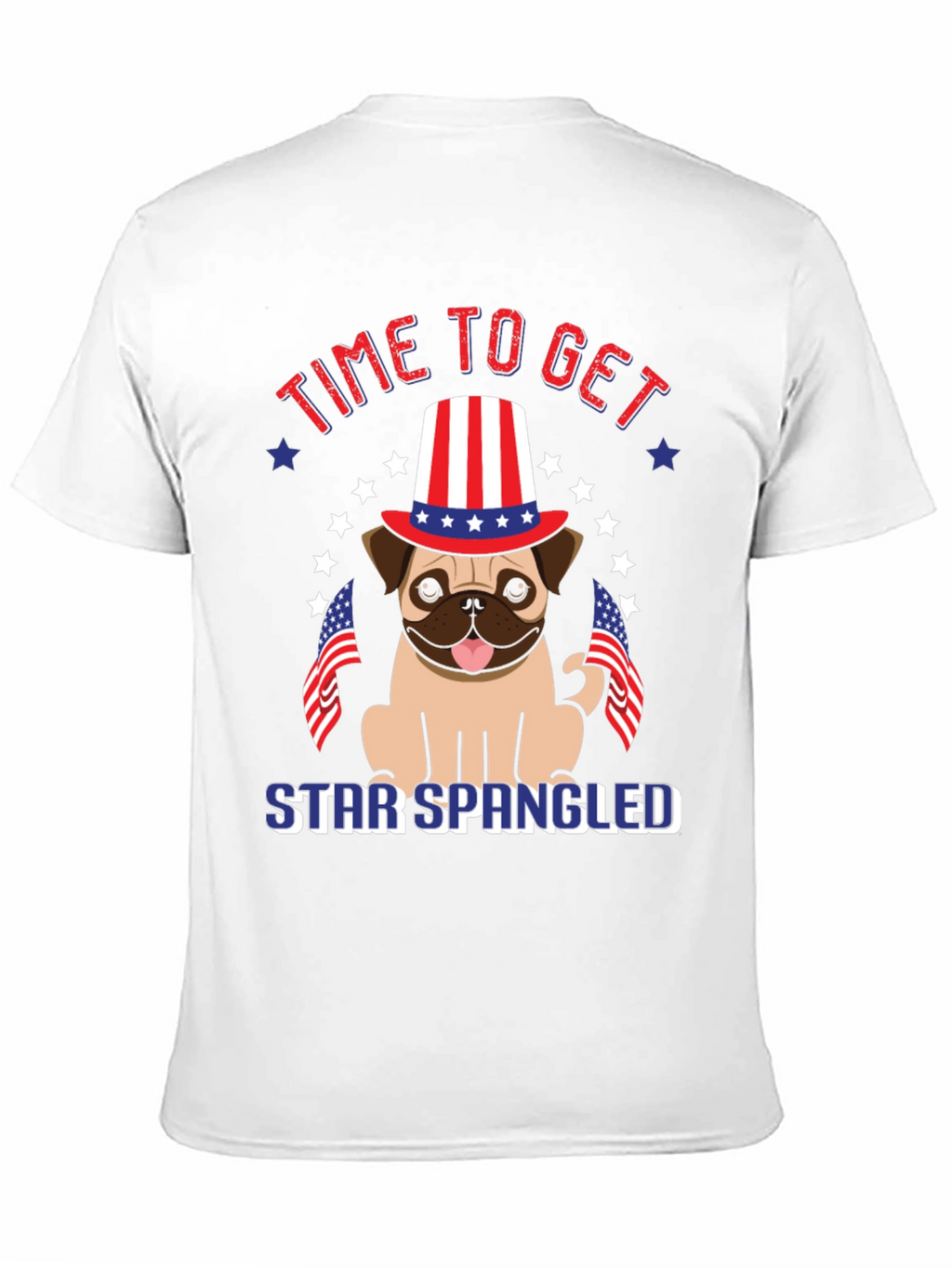Patriotic Pug T-Shirt - Star Spangled Getaway