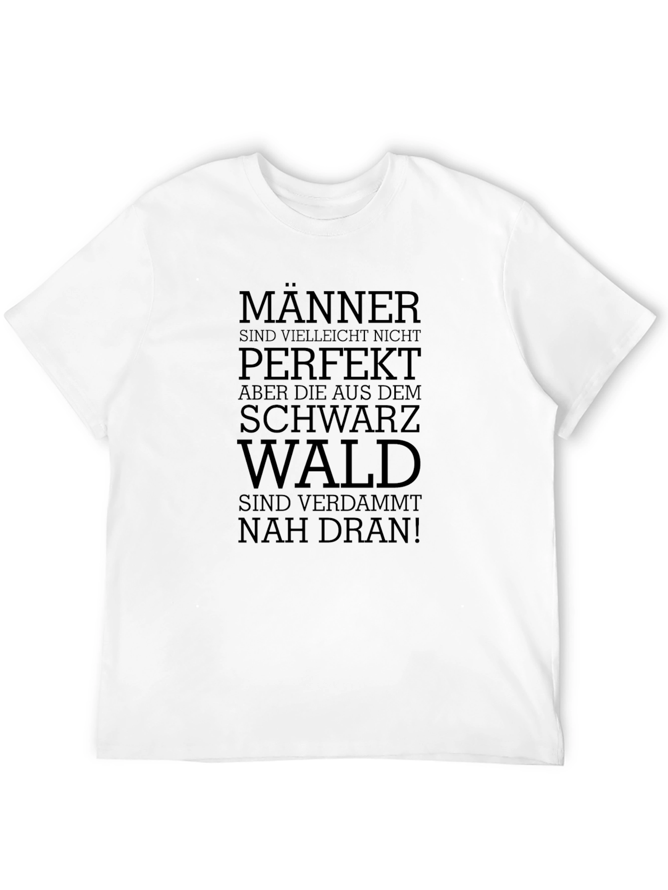 Mens Black T-Shirt with German Schwarzwald Text
