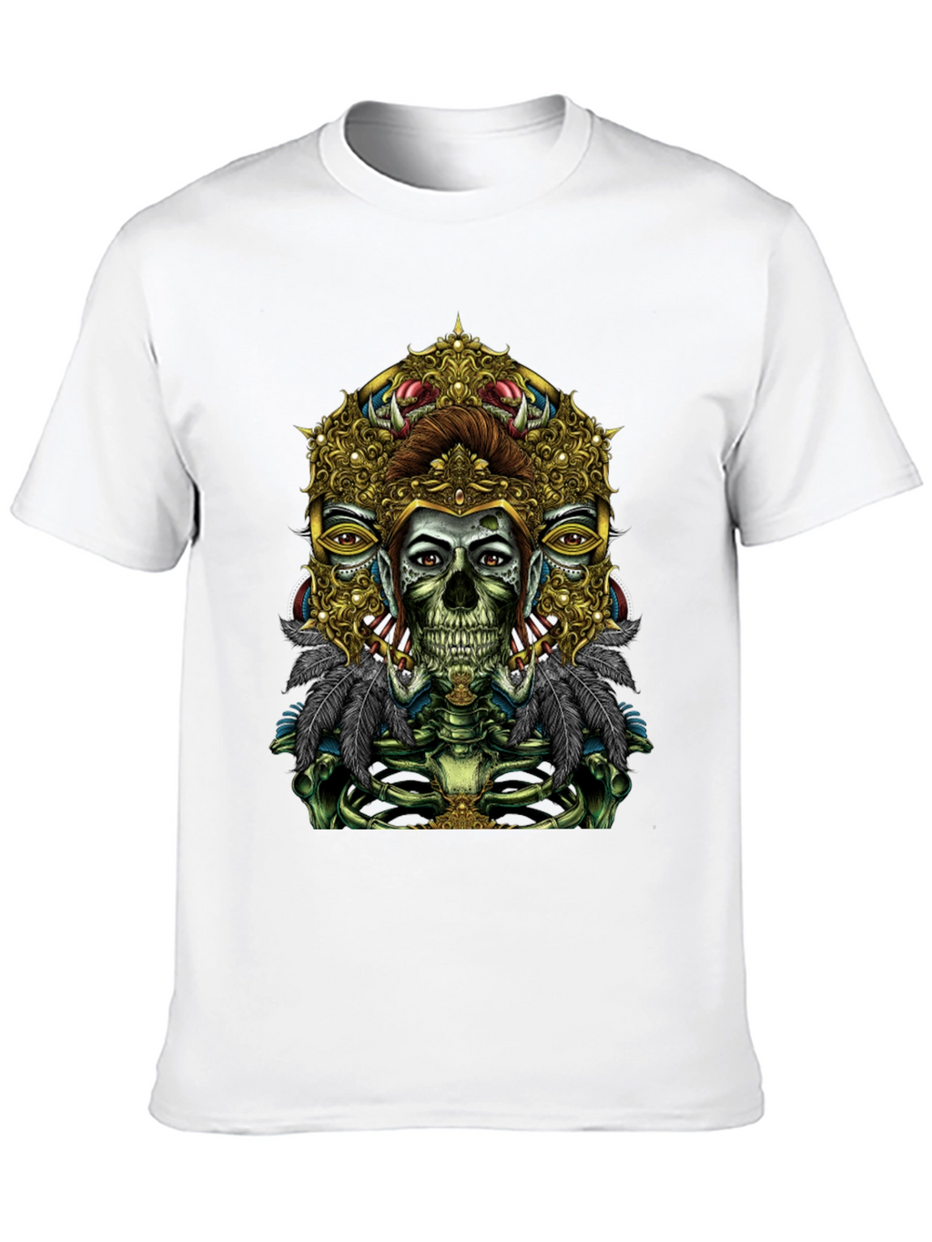 Unique Skull Graphic Tee - Artistic Skeleton Print
