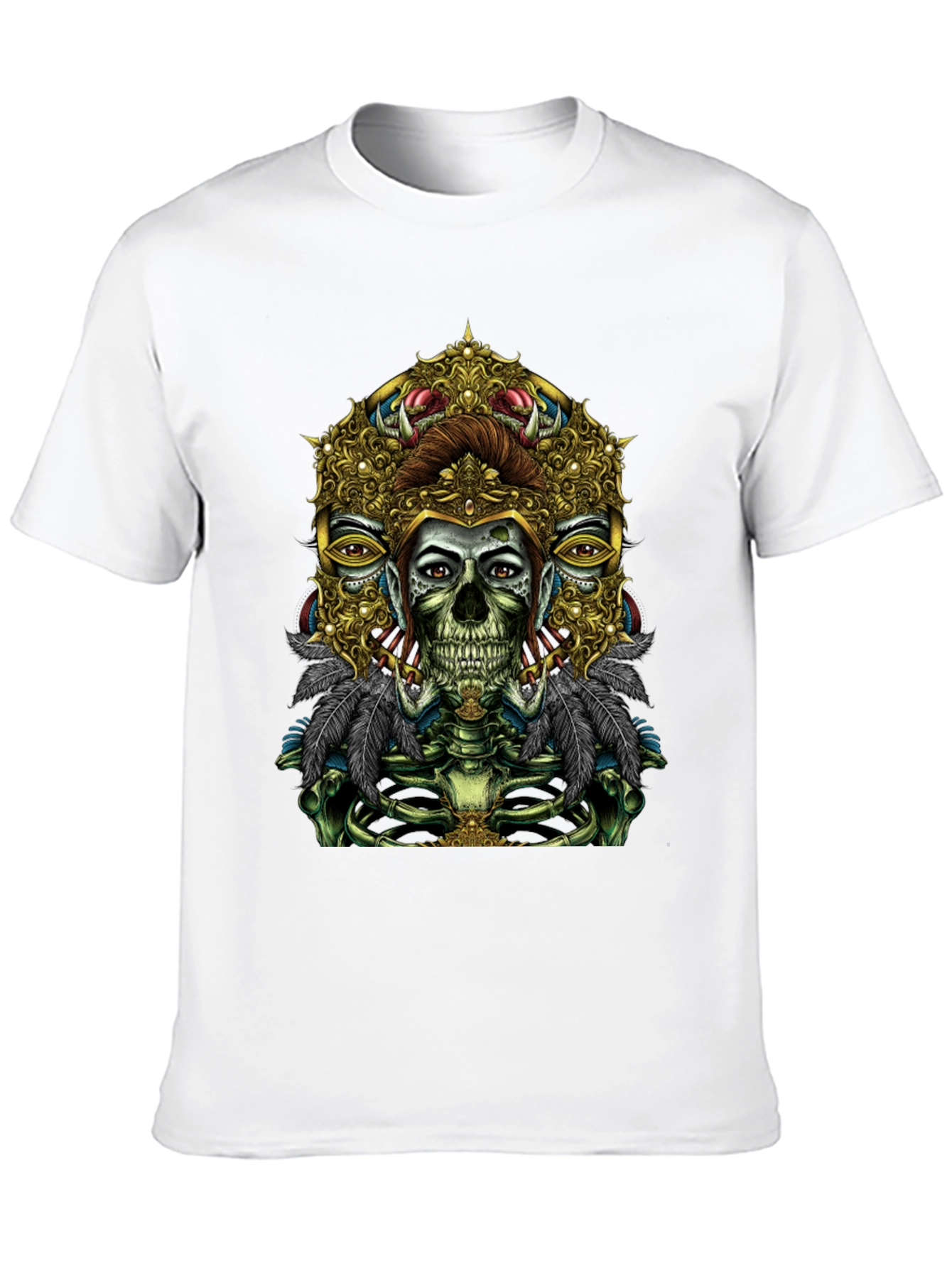 Unique Skull Graphic Tee - Artistic Skeleton Print