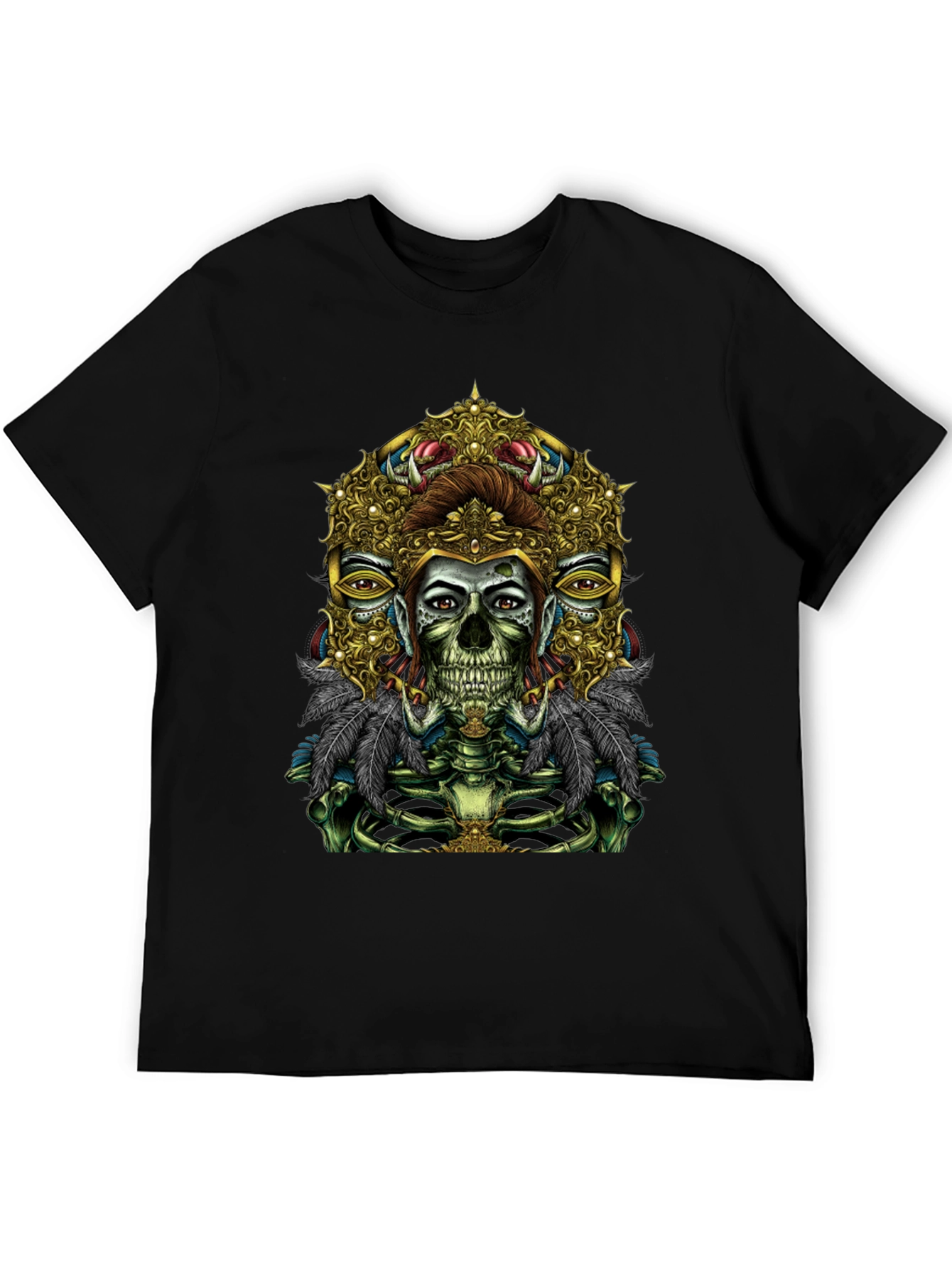 Unique Skull Graphic Tee - Artistic Skeleton Print