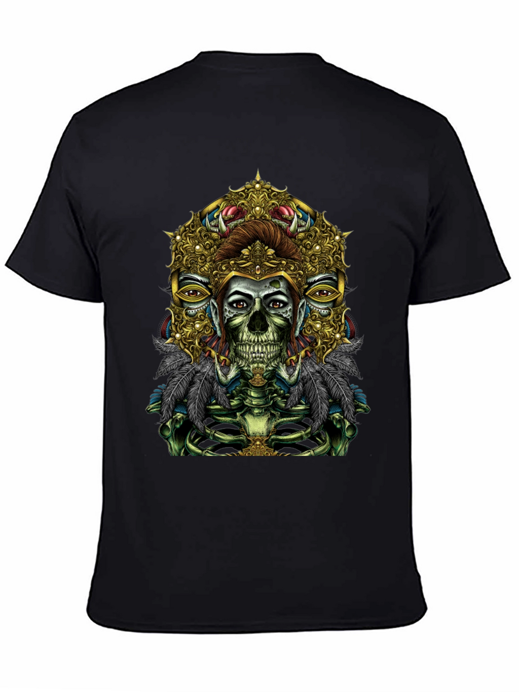 Unique Skull Graphic Tee - Artistic Skeleton Print