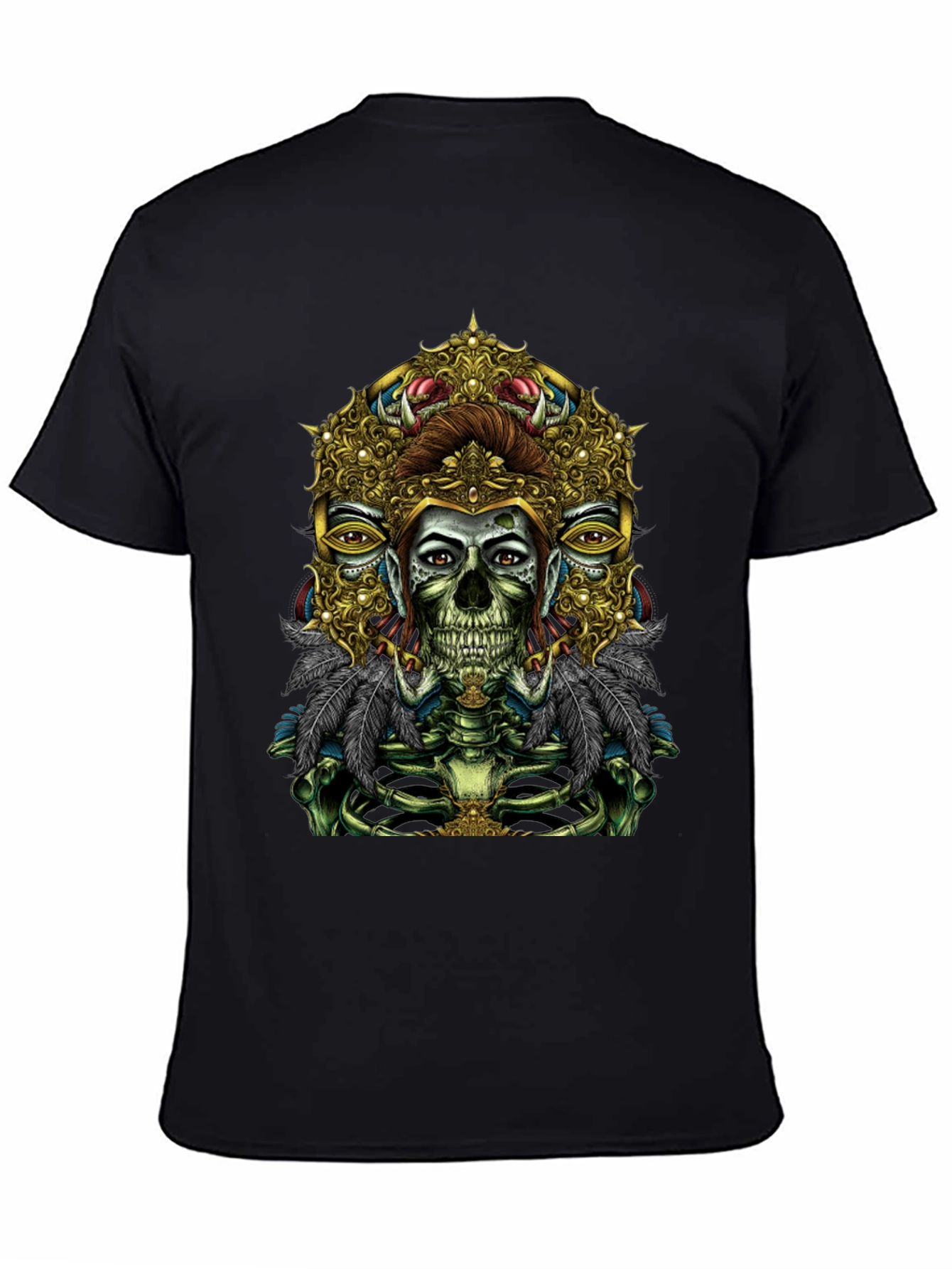 Unique Skull Graphic Tee - Artistic Skeleton Print