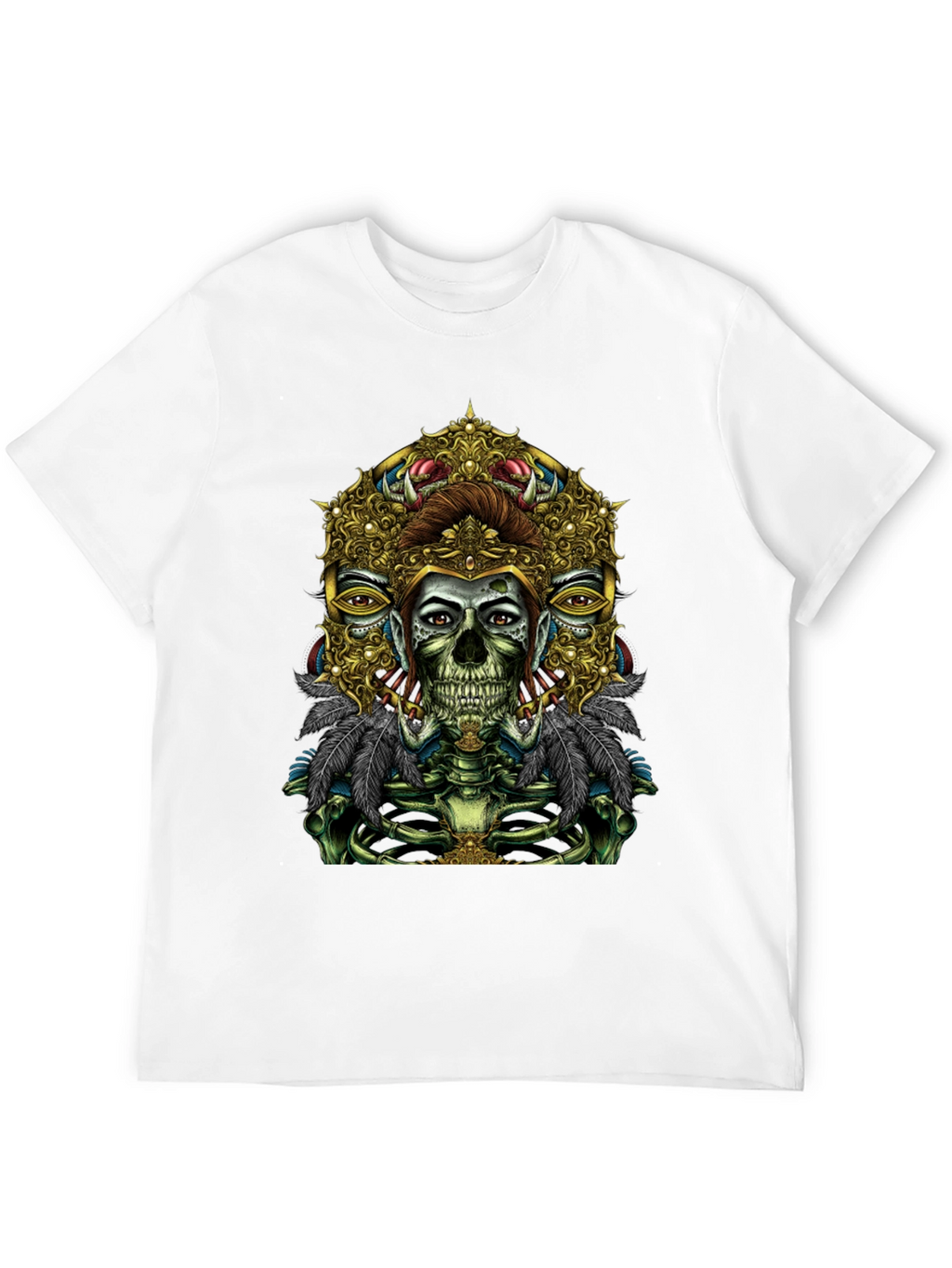 Unique Skull Graphic Tee - Artistic Skeleton Print