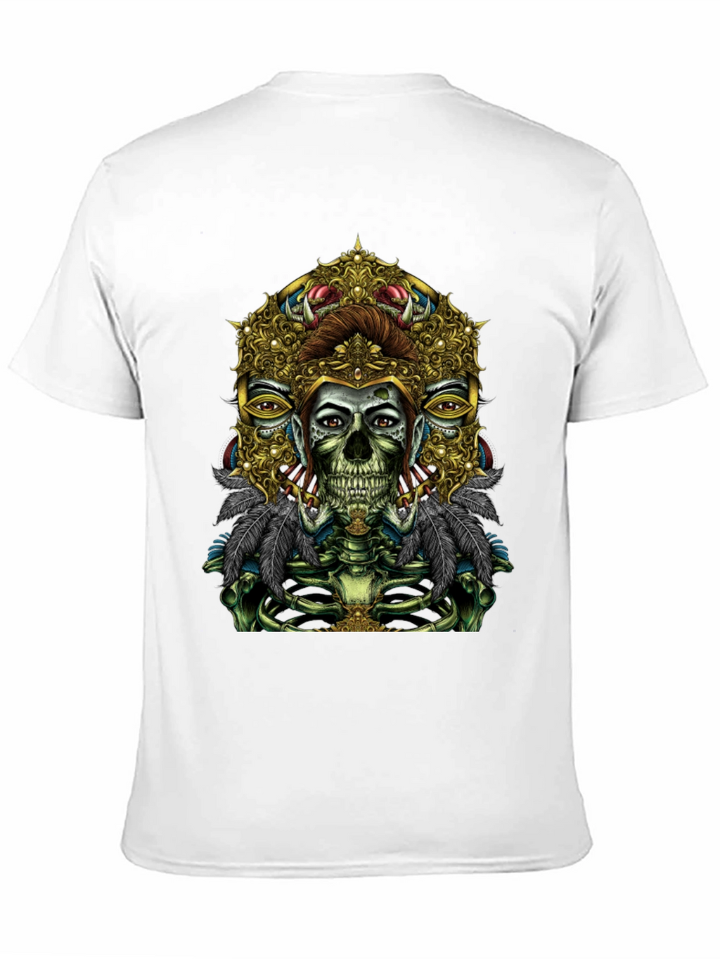 Unique Skull Graphic Tee - Artistic Skeleton Print