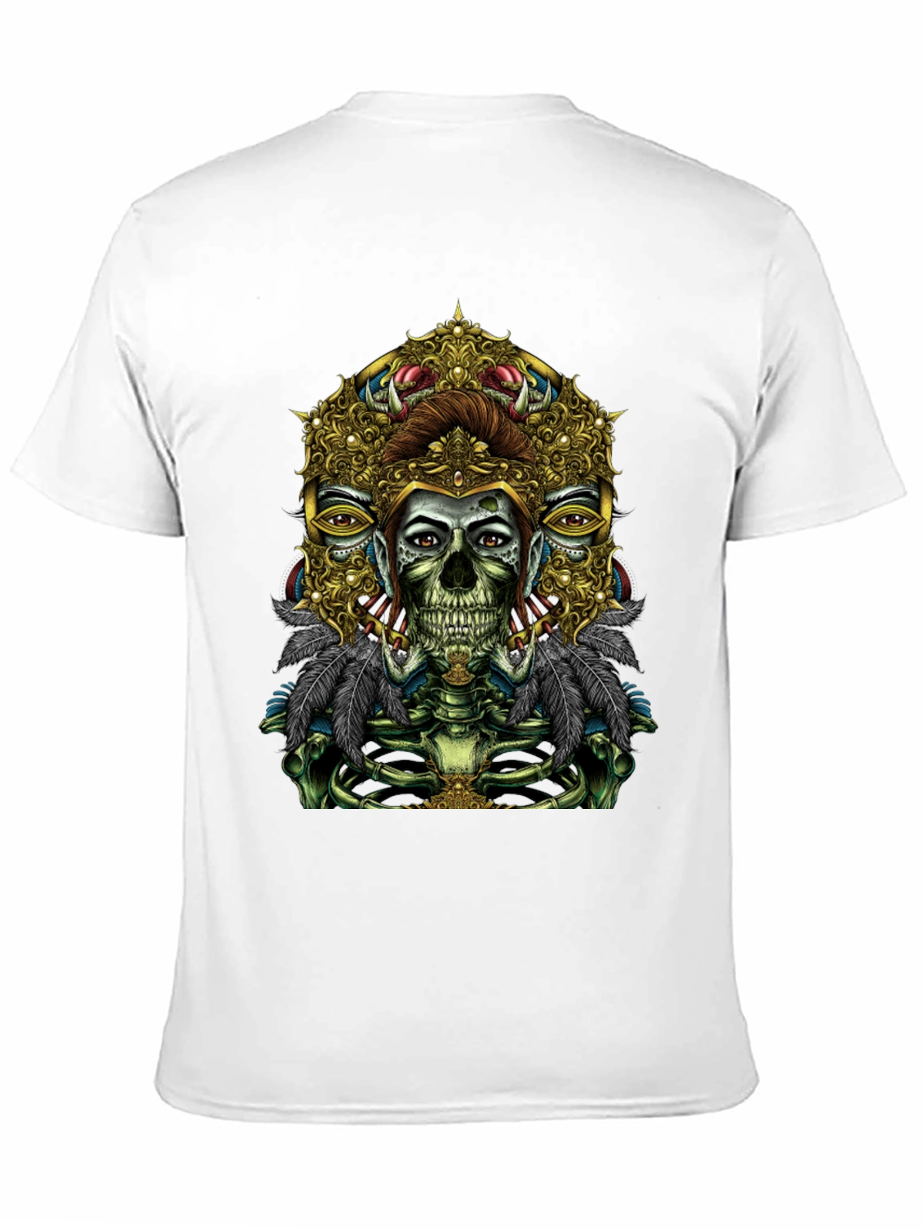 Unique Skull Graphic Tee - Artistic Skeleton Print
