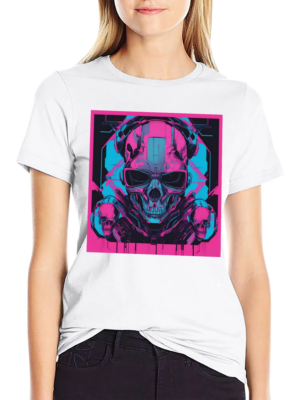 Cyberpunk Skull T-Shirt - Futuristic Style