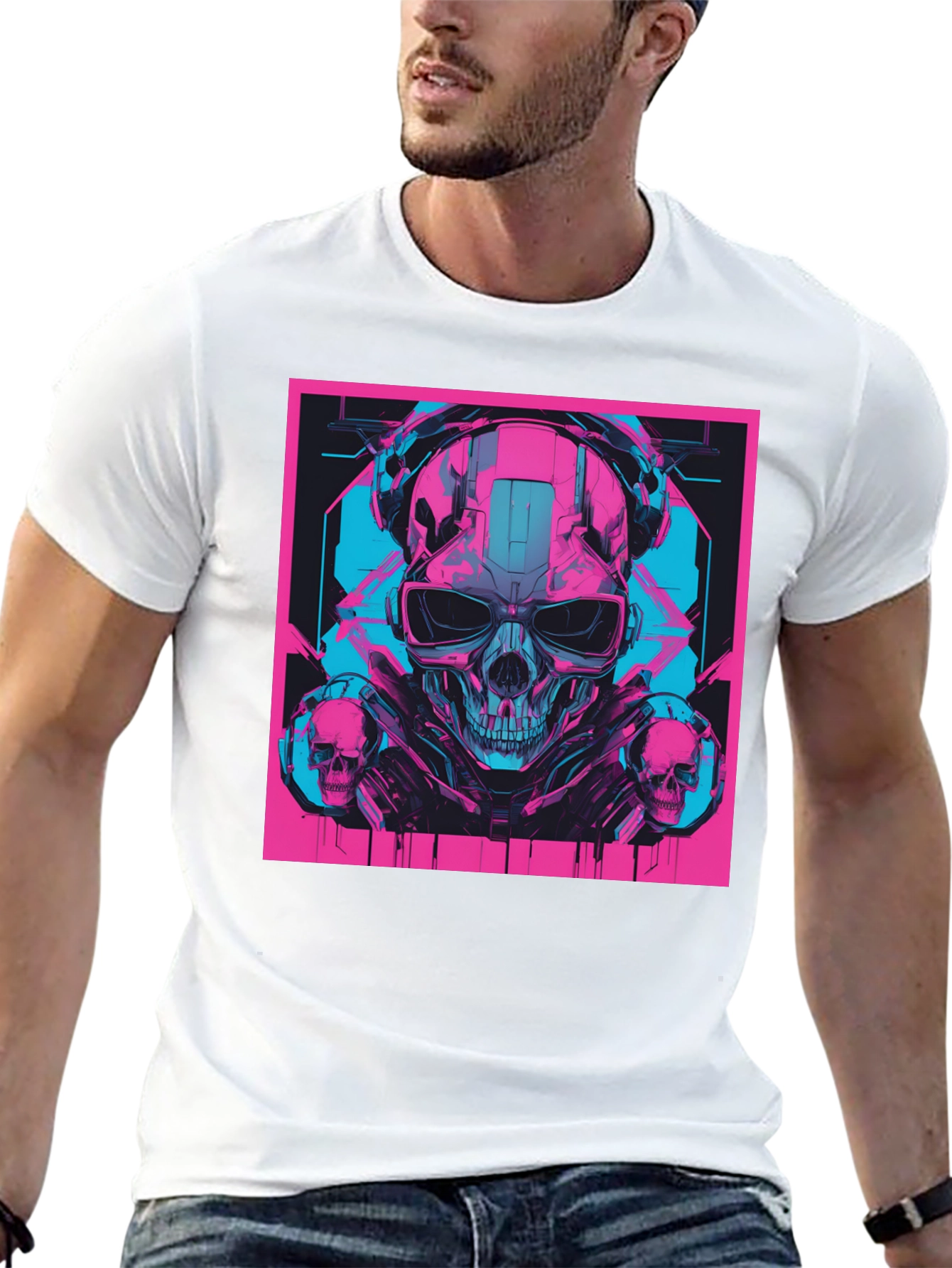 Cyberpunk Skull T-Shirt - Futuristic Style