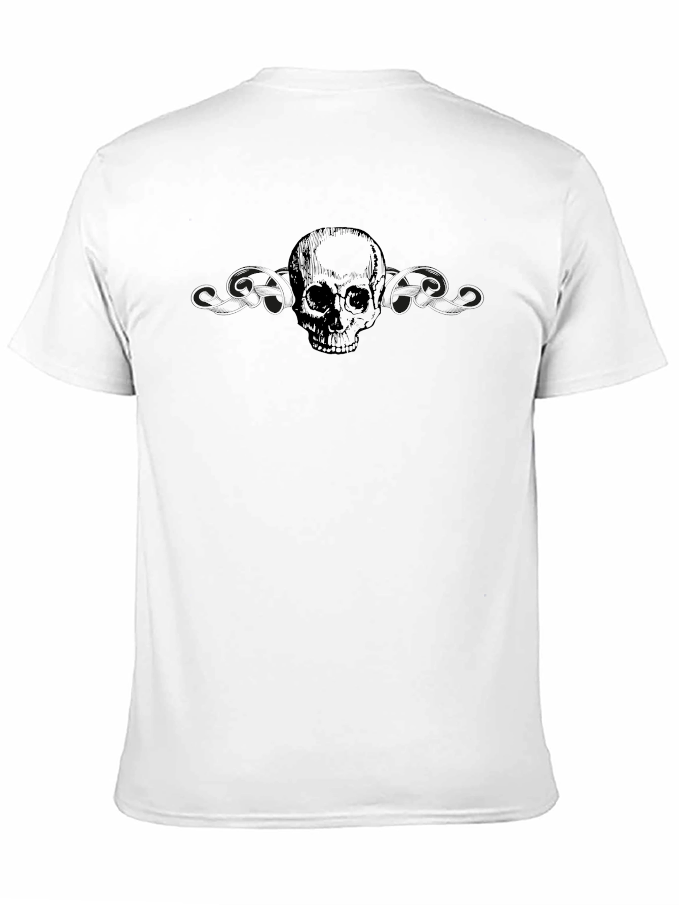 Black Skull Graphic T-Shirt - Mens Crew Neck Tee