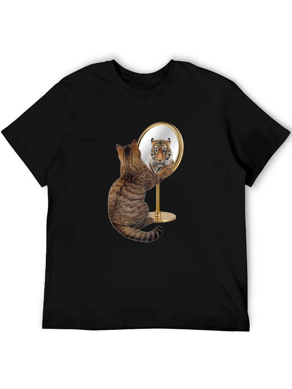 Cat Tiger Mirror Funny Graphic Tee