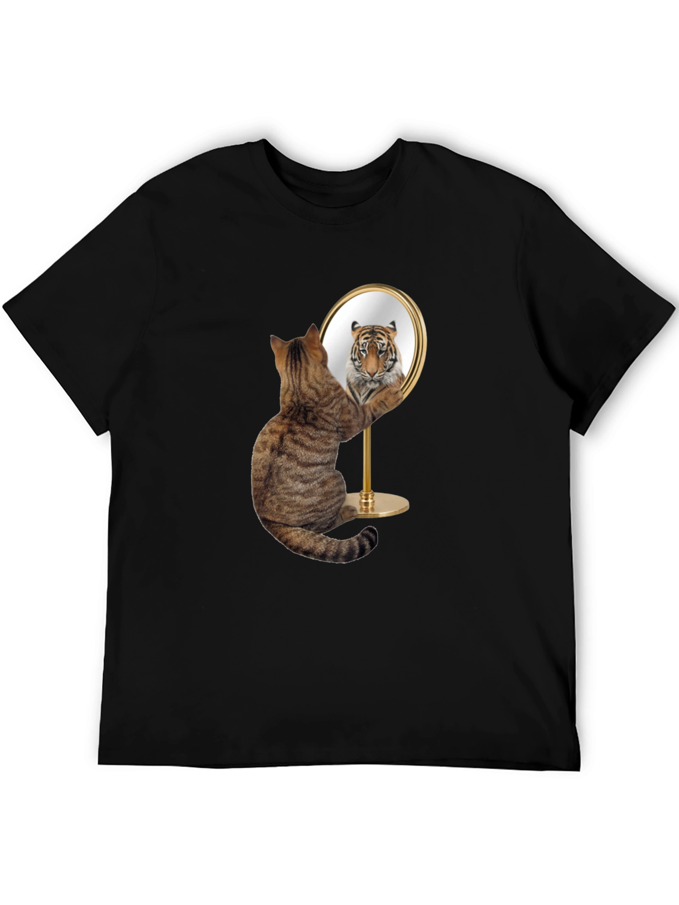 Cat Tiger Mirror Funny Graphic Tee