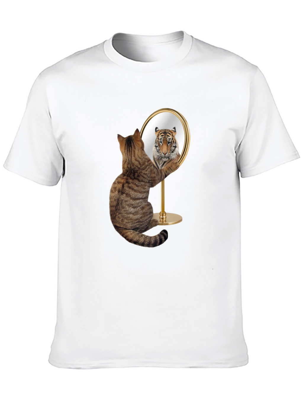 Cat Tiger Mirror Funny Graphic Tee