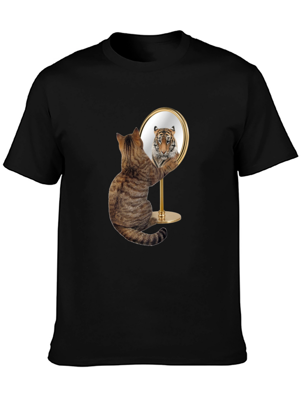 Cat Tiger Mirror Funny Graphic Tee