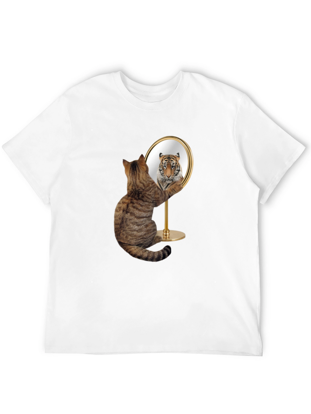 Cat Tiger Mirror Funny Graphic Tee