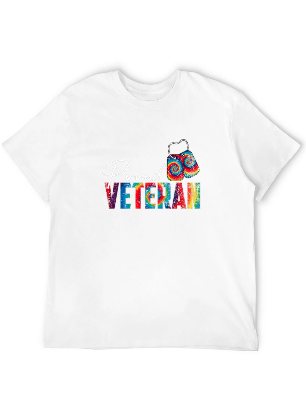 Proud Veteran Tie Dye Graphic T-Shirt