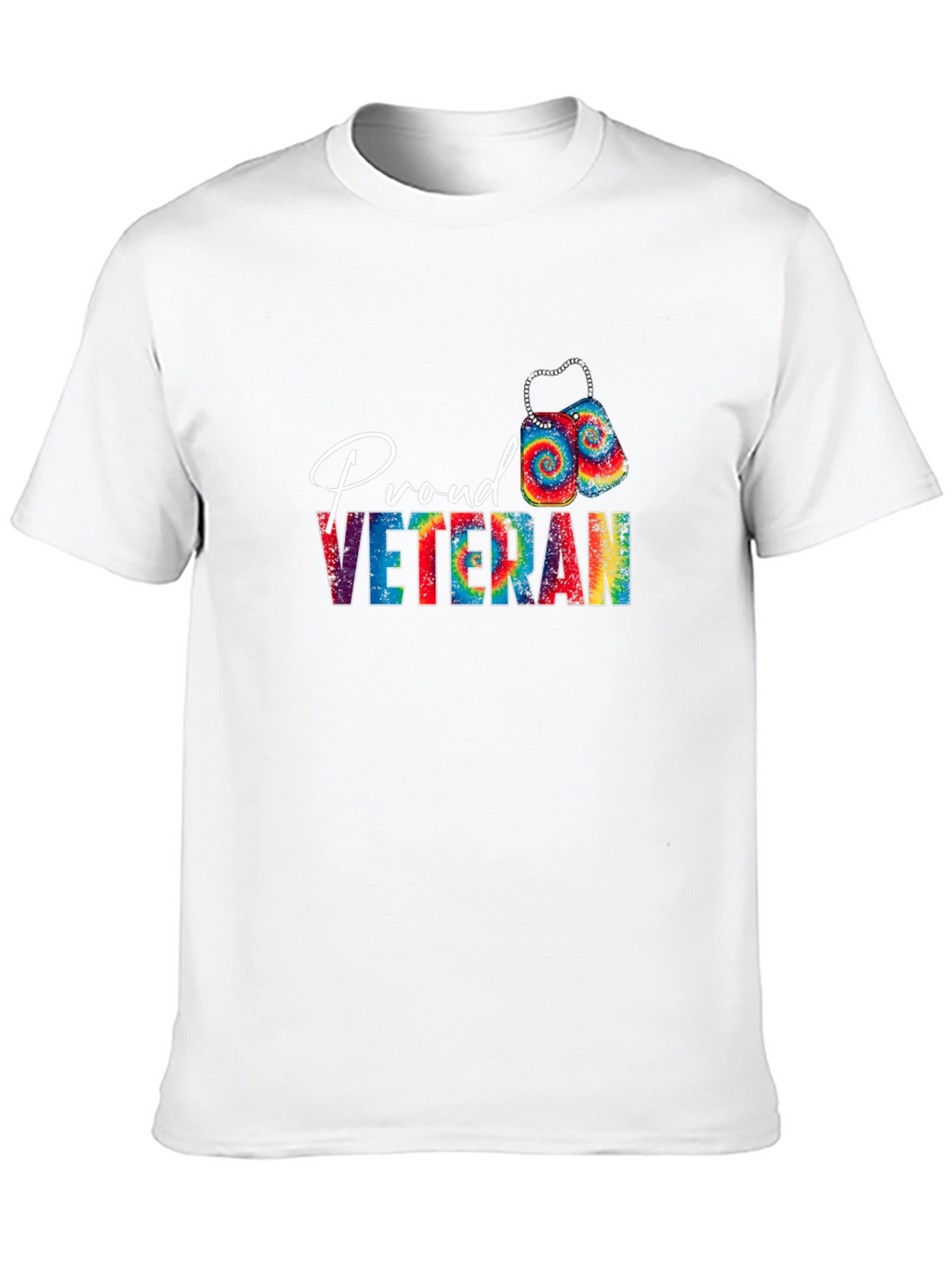 Proud Veteran Tie Dye Graphic T-Shirt