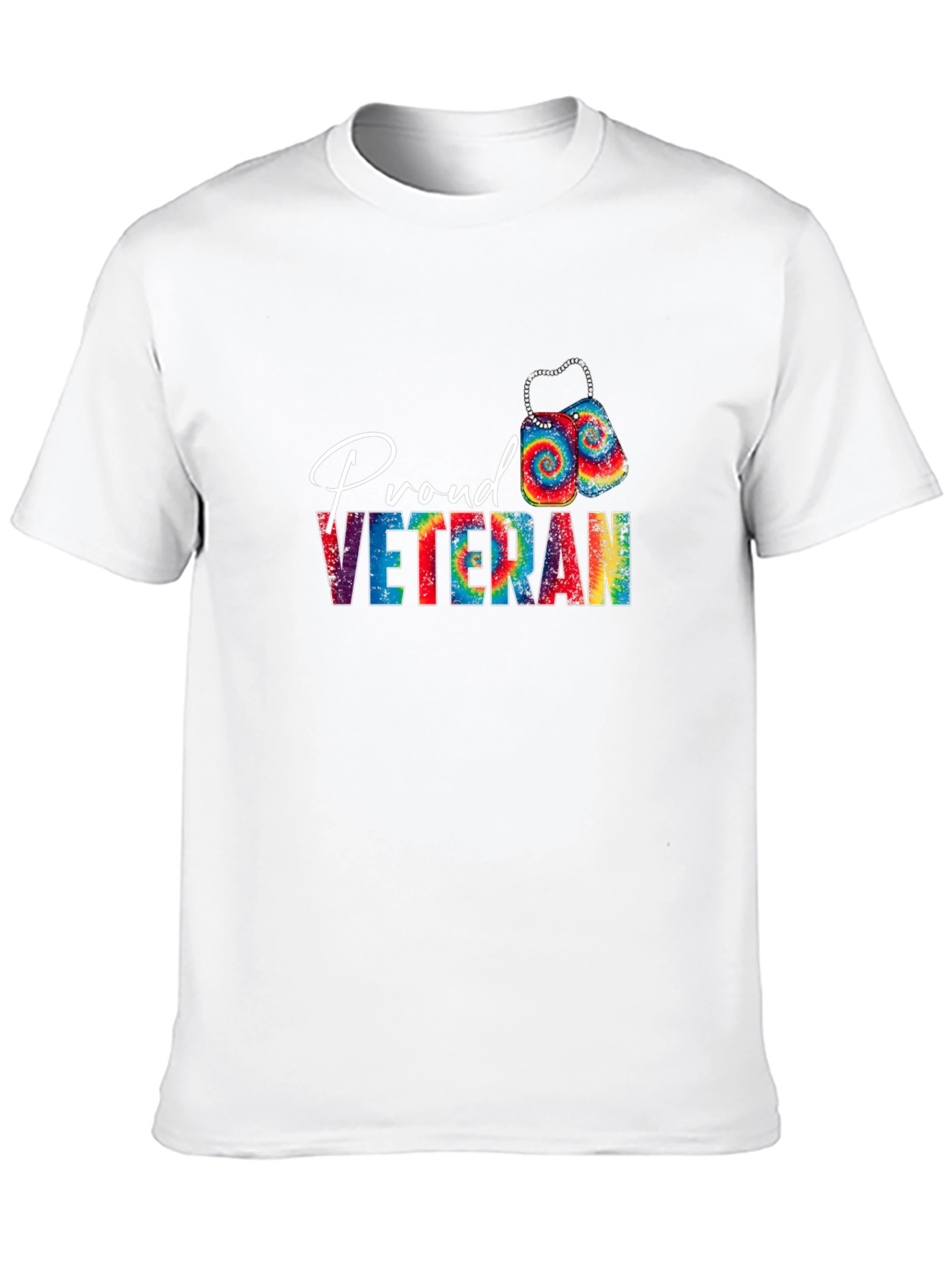Proud Veteran Tie Dye Graphic T-Shirt