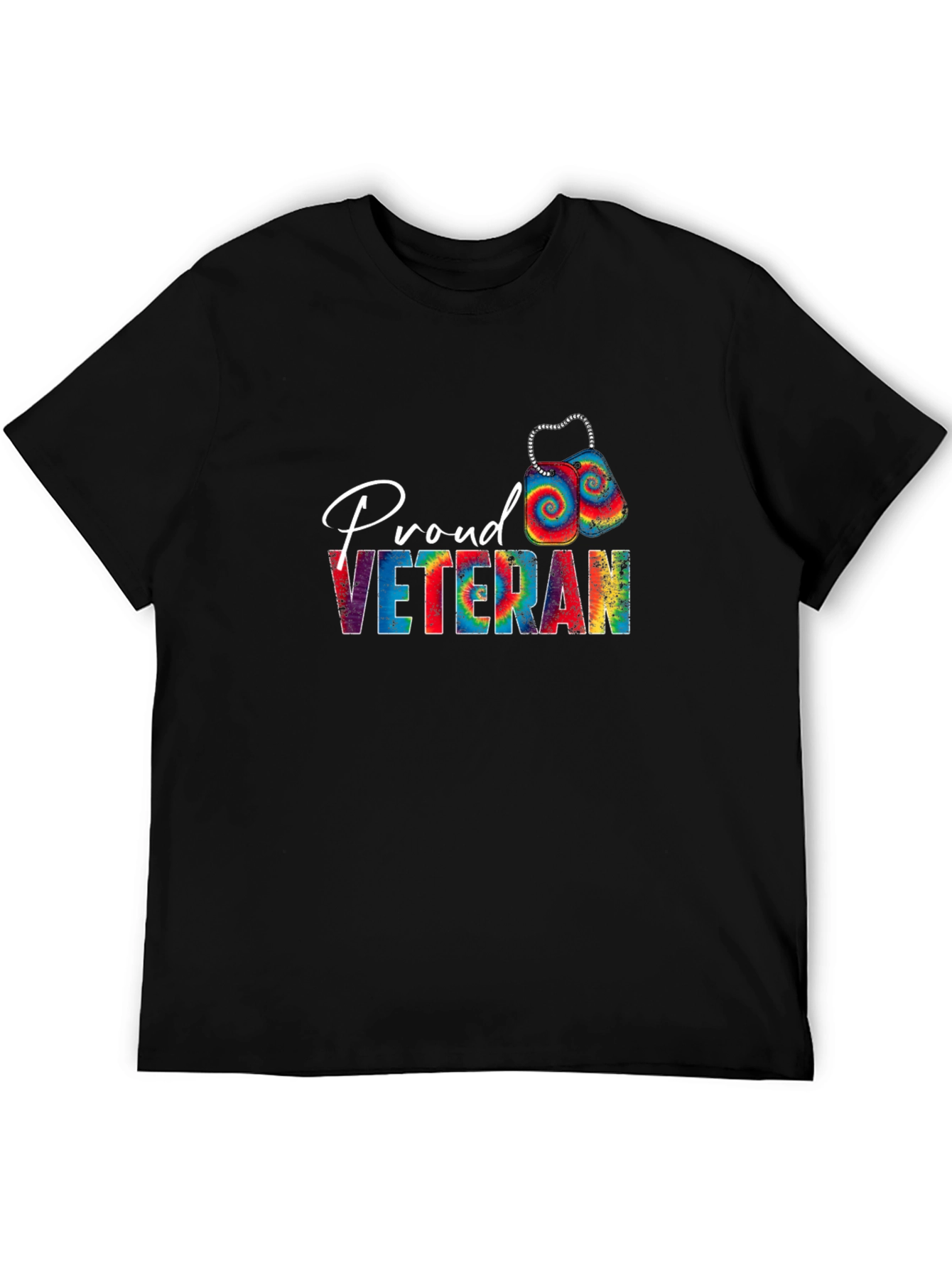 Proud Veteran Tie Dye Graphic T-Shirt